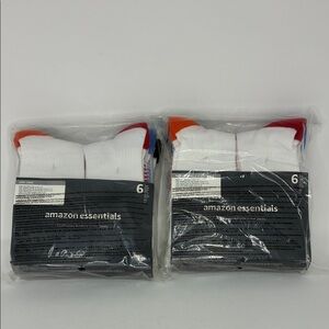 New 2 - 6 pairs of Amazon Essentials Kids Crew Socks size 3-10